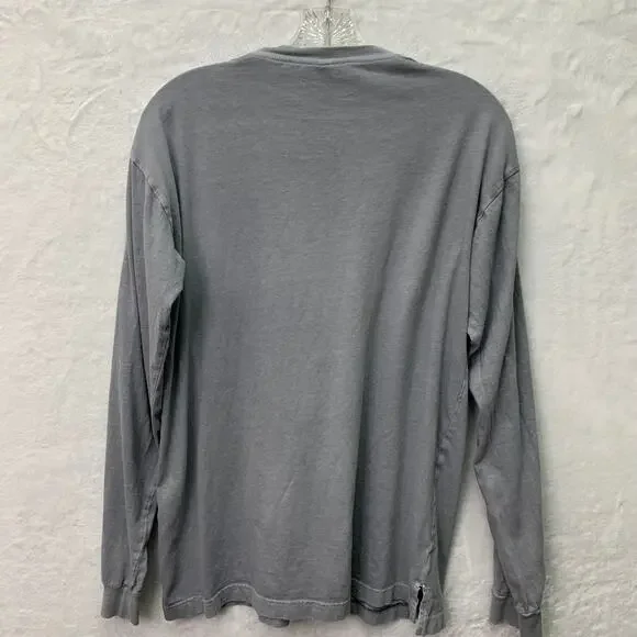 Pink Victorias Secret Womens Small Hot Pink Purple Logo Long Sleeve Gray T Shirt - Picture 3 of 6